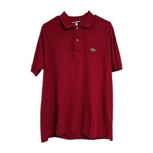 Lacoste Polo Short Sleeve Shirt Classic Fit 100% Cotton Red Men’s Size L